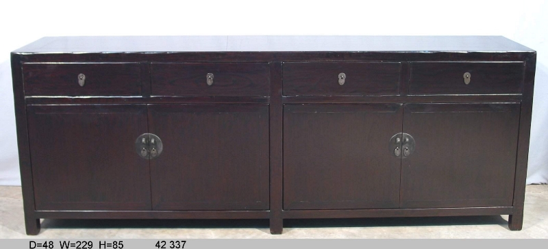 elmwood long sideboard with double doors and 4 drawers