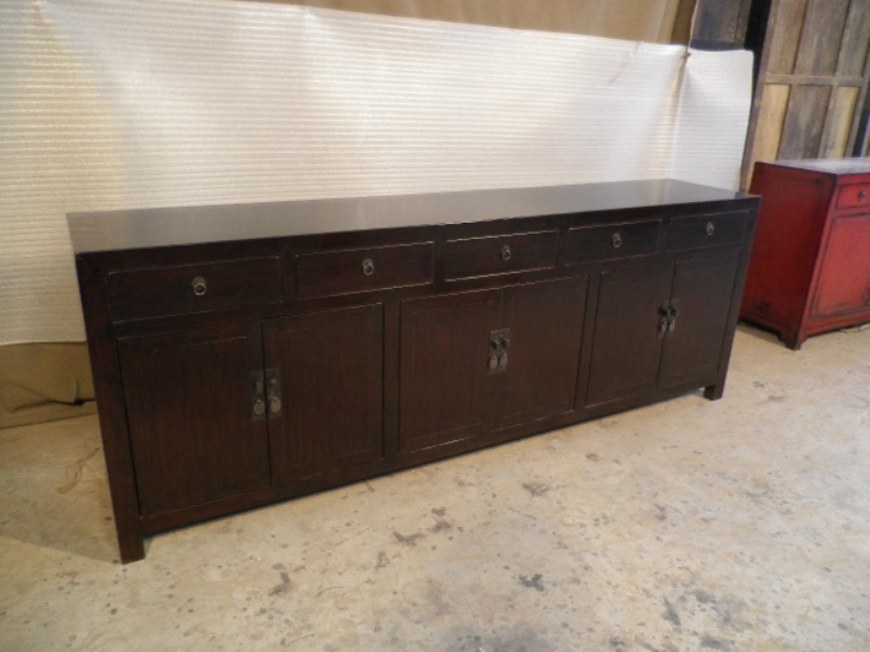 elmwood long sideboard with 6 drawers