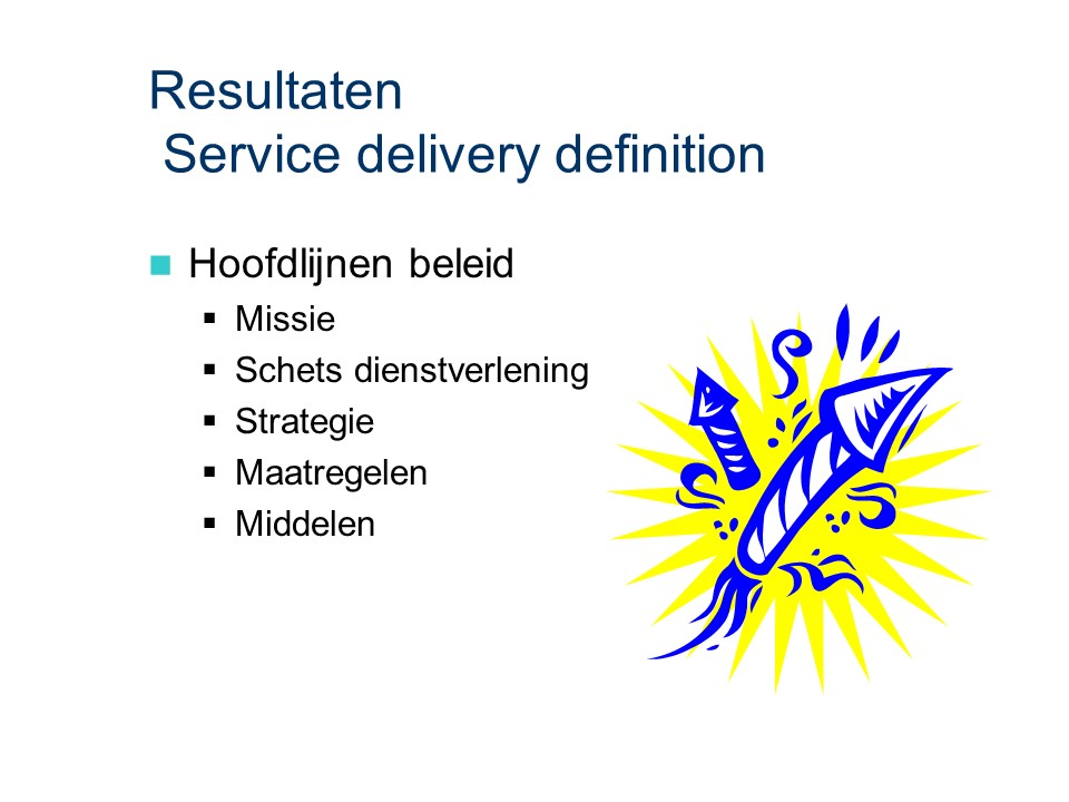 ASL - Service delivery definition: Resultaten