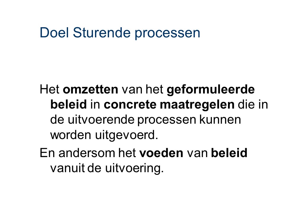 ASL - Sturende processen: Doel