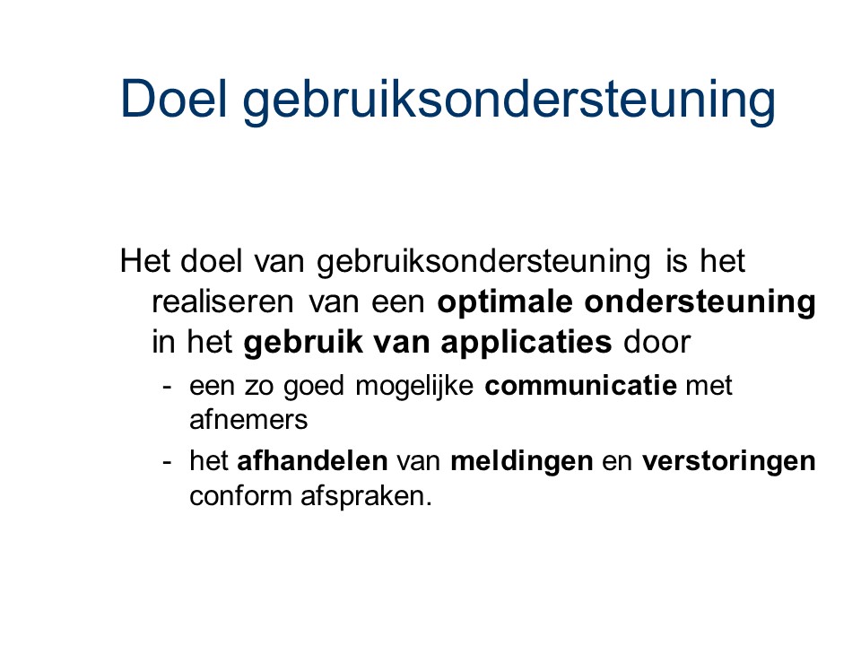 ASL - Gebruiksondersteuning: Doel.