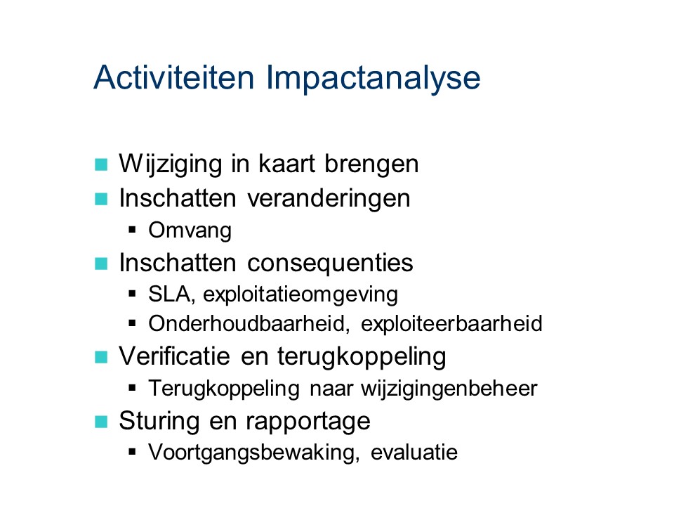 ASL - Impactanalyse: Activiteiten