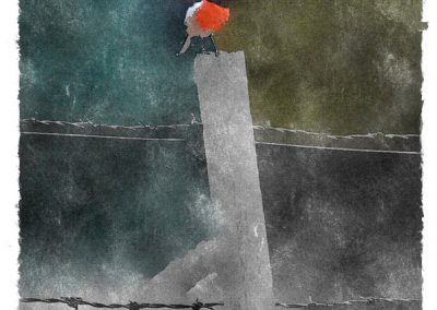 Red robin på staketpinne
