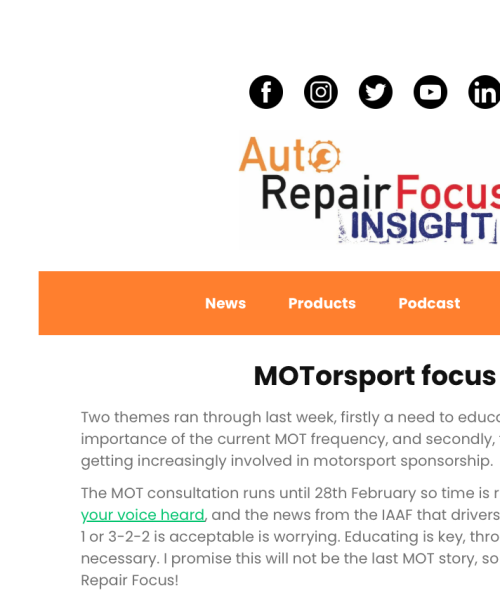 Auto Repair Focus Insight sign-up