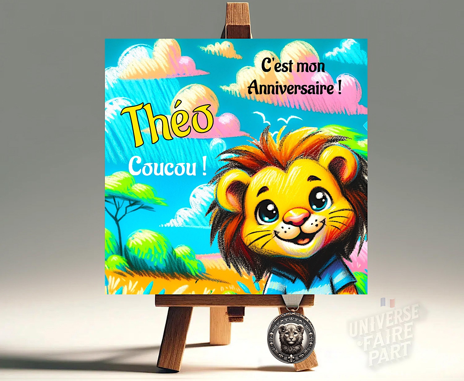 N°324- Faire-part Roi Lion Petite Majesté de la Savane