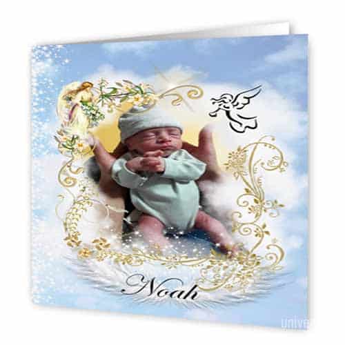 Ange Et Plume Faire Part Naissance Communion Bapteme Ou Anniversaire Un Ange Livret Universe Faire Part Unique