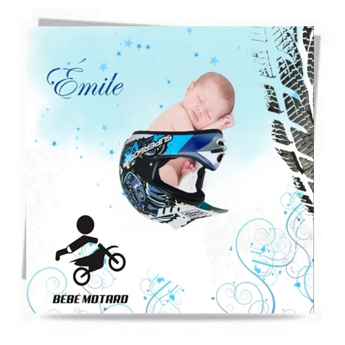 Faire Part Naissance Communion Bapteme Ou Anniversaire Orignial Bebe Motard Carte Universe Faire Part Unique