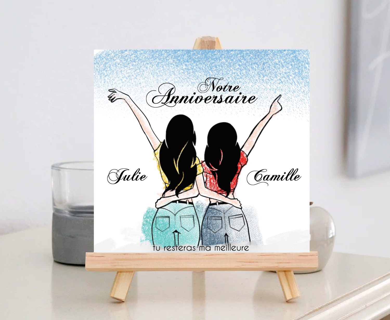 Faire-part carte anniversaire Soeur/Amie pour la vie