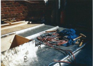 Lead roof being laid