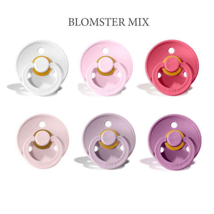 Bibs Colour 6 stk Blomster Mix – latex sutter i str. 2