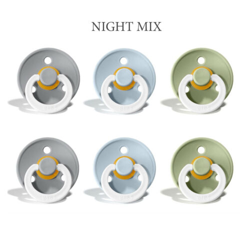 Bibs Colour -NIGHT Mix 3 med 2 cloud, 2 baby blue og 2 sage i st. 2