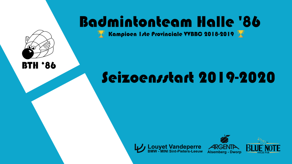 start seizoen De Bres vzw Badmintonteam Halle '86 badminton kampioen 2018-2019