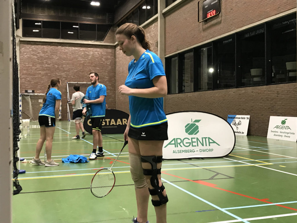 Frauke Behets dames Badmintonteam Halle '86 ladies Halle BTH '86 Argenta Alsemberg Argenta Dworp Swaelens Verschingel Sportcomplex De Bres Stad Halle