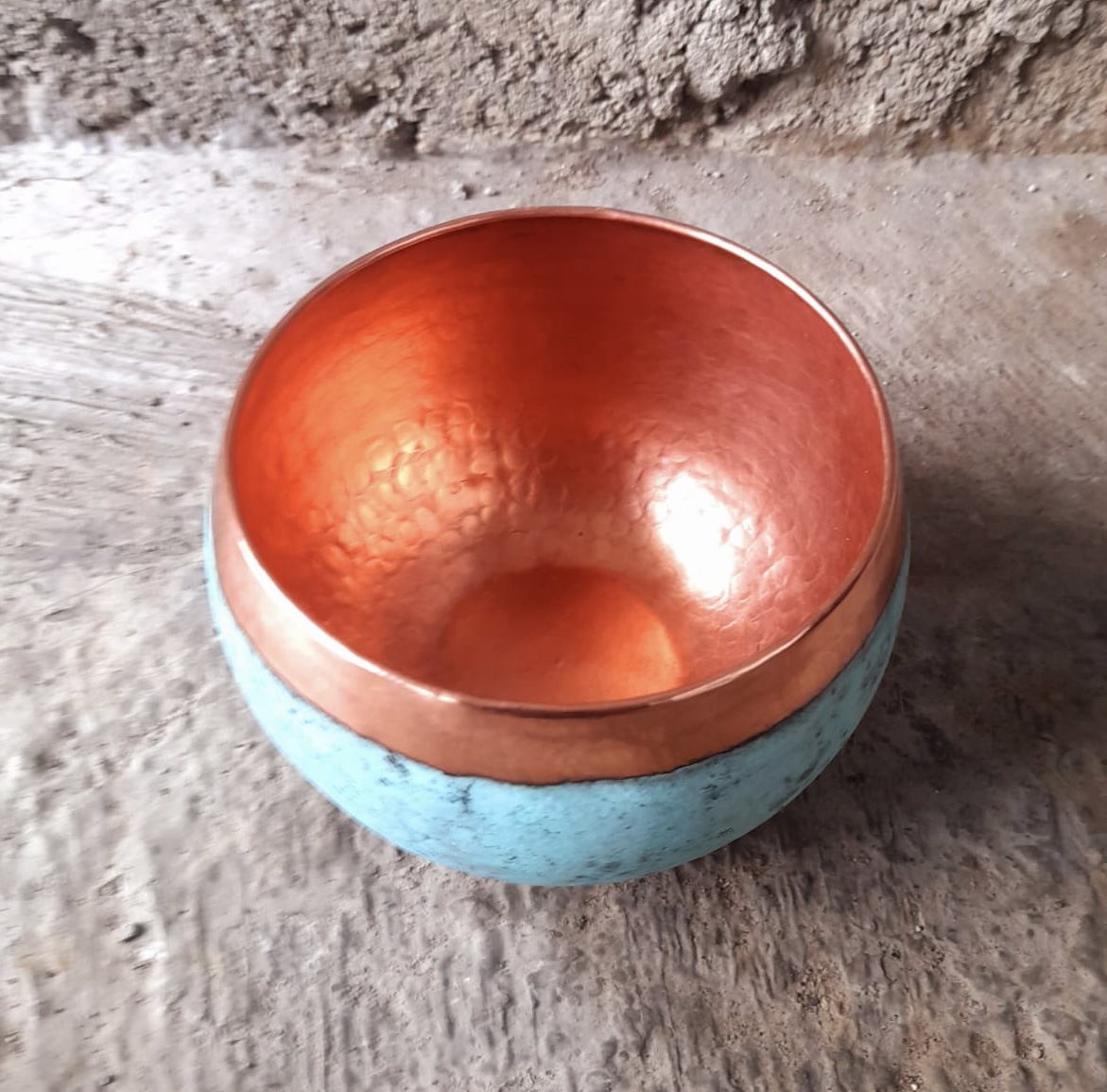 Oxideret bali bowl Kobberskål - 14 x 10 cm