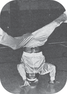 Breaker performing headspin