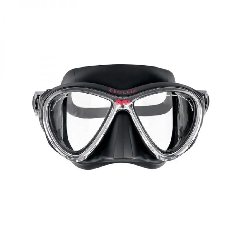 Hollis M3 dykkemaske med klart glass og svart ramme