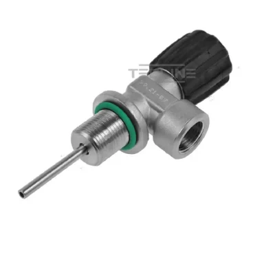 Tecline M25X2 Viton dykkeflaskekran med kranratt på topp