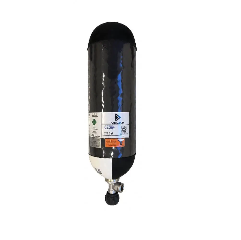 Kompositt dykkerflaske 6,8 liter 300 bar med kran M18x1,5
