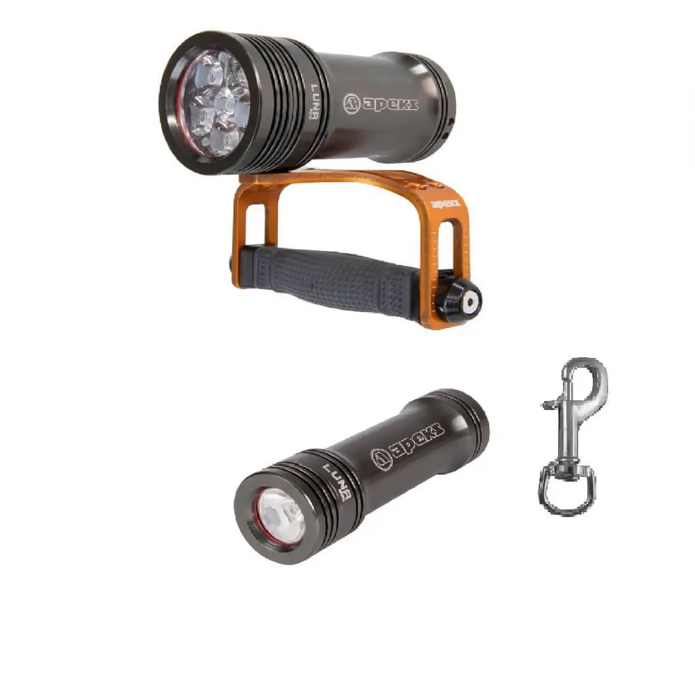 Apeks LUNA ADV 3600 OG Mini Grå backuplykt for dykkere