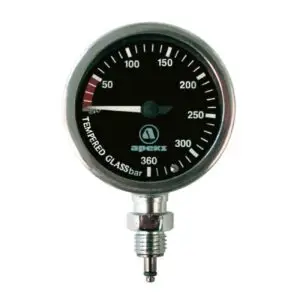 Manometer 52mm, 360 Bar Apeks Svart