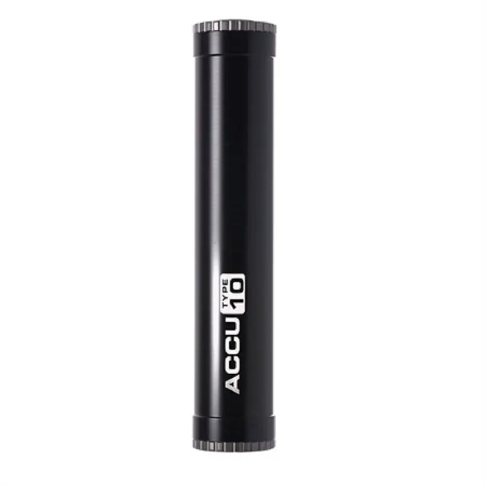 Accu 10 capacity nominal10AH charge/discharge cycles 500-700 charger input voltage 100-240 V charging time~4 hover pressure valve rechargeable battery Li-Ion total energy 104 Wh voltage 10,95 V material DELRIN® / ALUMINIUM ALLOY – HARD ANODISED max. length 247 mm max. diamete r46mm weight 705 g weight in wate r450 g max. operation depth 200 m