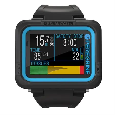 Shearwater Peregrine dykkecomputer med tydelig display og robust design