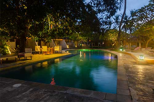 Pool View at Night