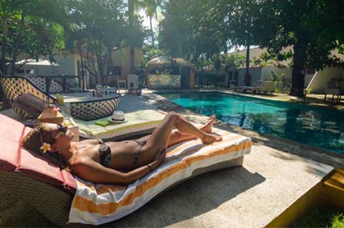 Pool side Gili Air Hotel