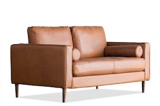 Belgian Wood Design 2 seater cognac leather