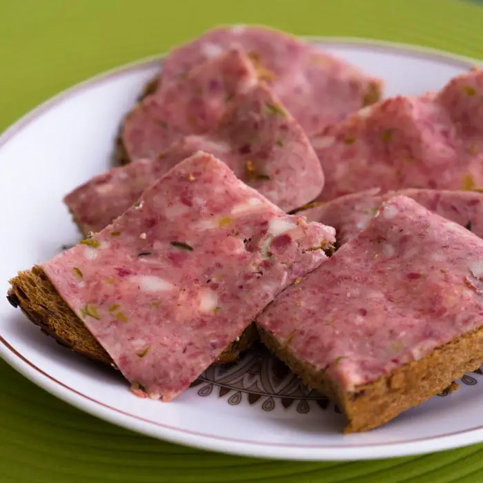 During Maastricht carnivals it is common to consume rye bread with headcheese