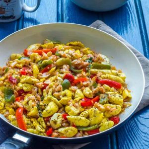 Ackee and saltfish is a traditional Jamaican dish