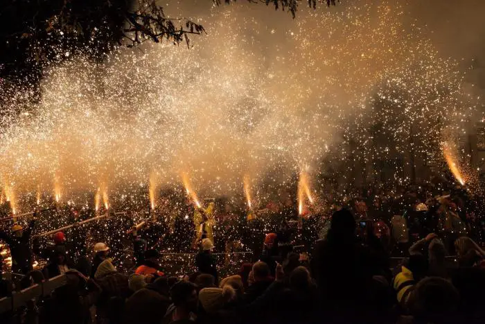 Squibbing is held at the end of the Bridgwater Carnival Parades