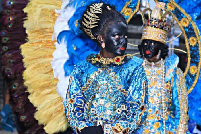 It is tradition that during carnivals in Fortaleza people paint their faces with soot