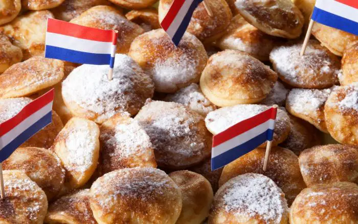 Poffertjes is a pancake-like fried dough typical of the area