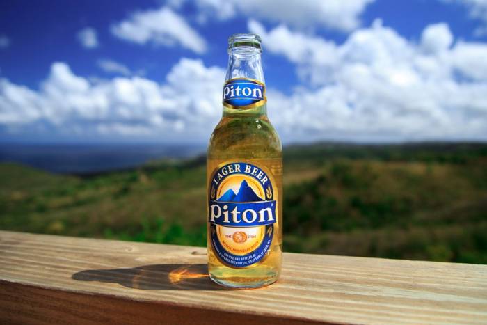 Piton beer is one of the most popular beers on the island
