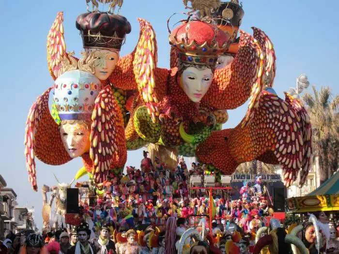 The Patras Carnival floats are oversized and revolve around a theme