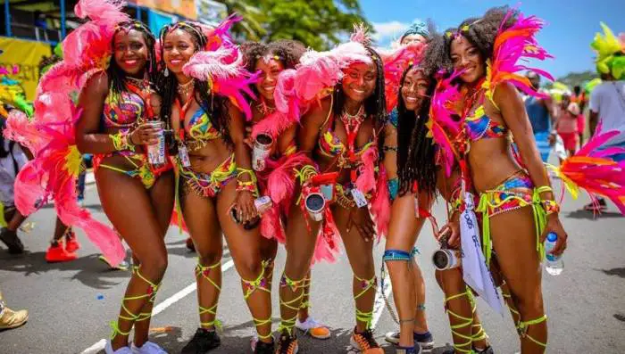 Thousands of people congregate to celebrate St. Lucia Carnival together