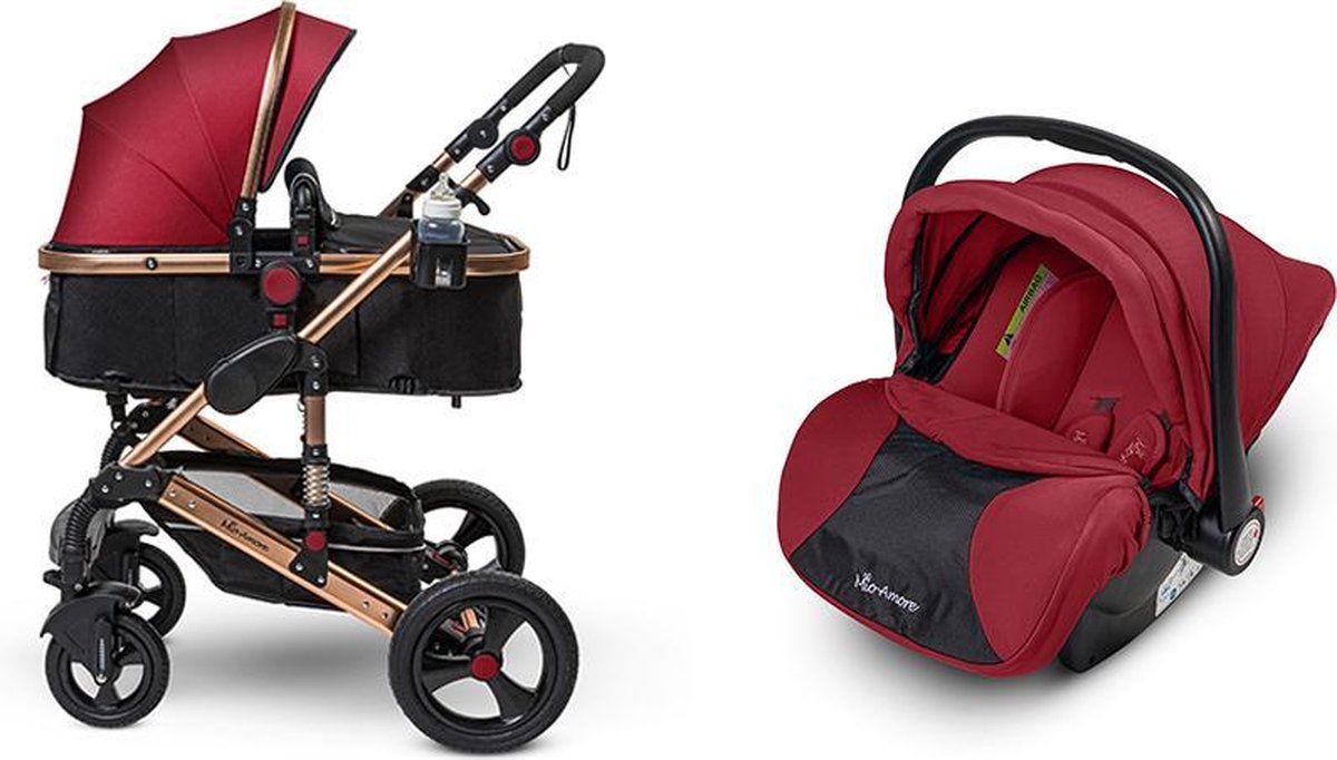 Kinderwagen 3 in 1 rood