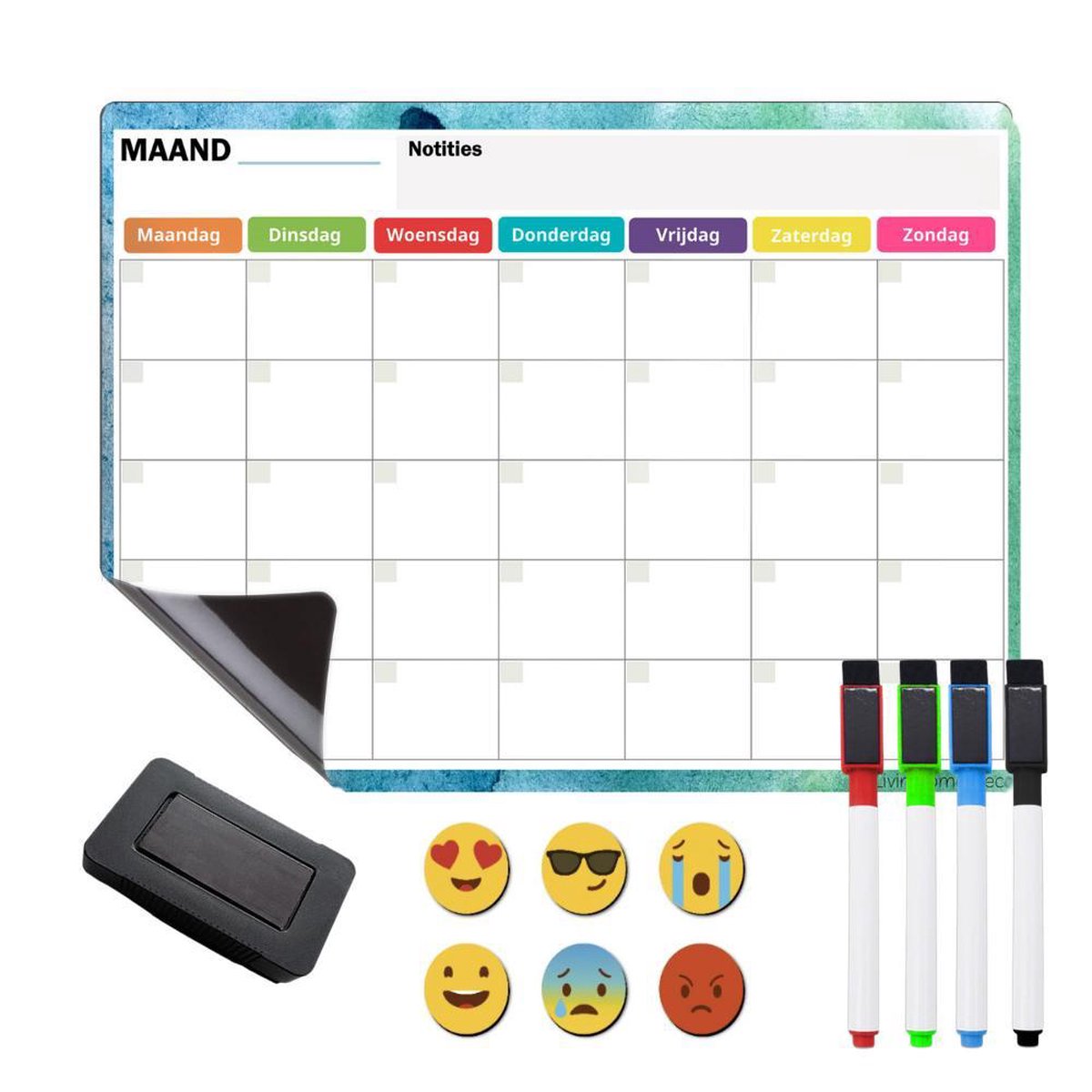 Weekplanner whiteboard