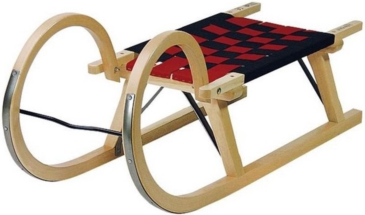 Houten slee met zitje
