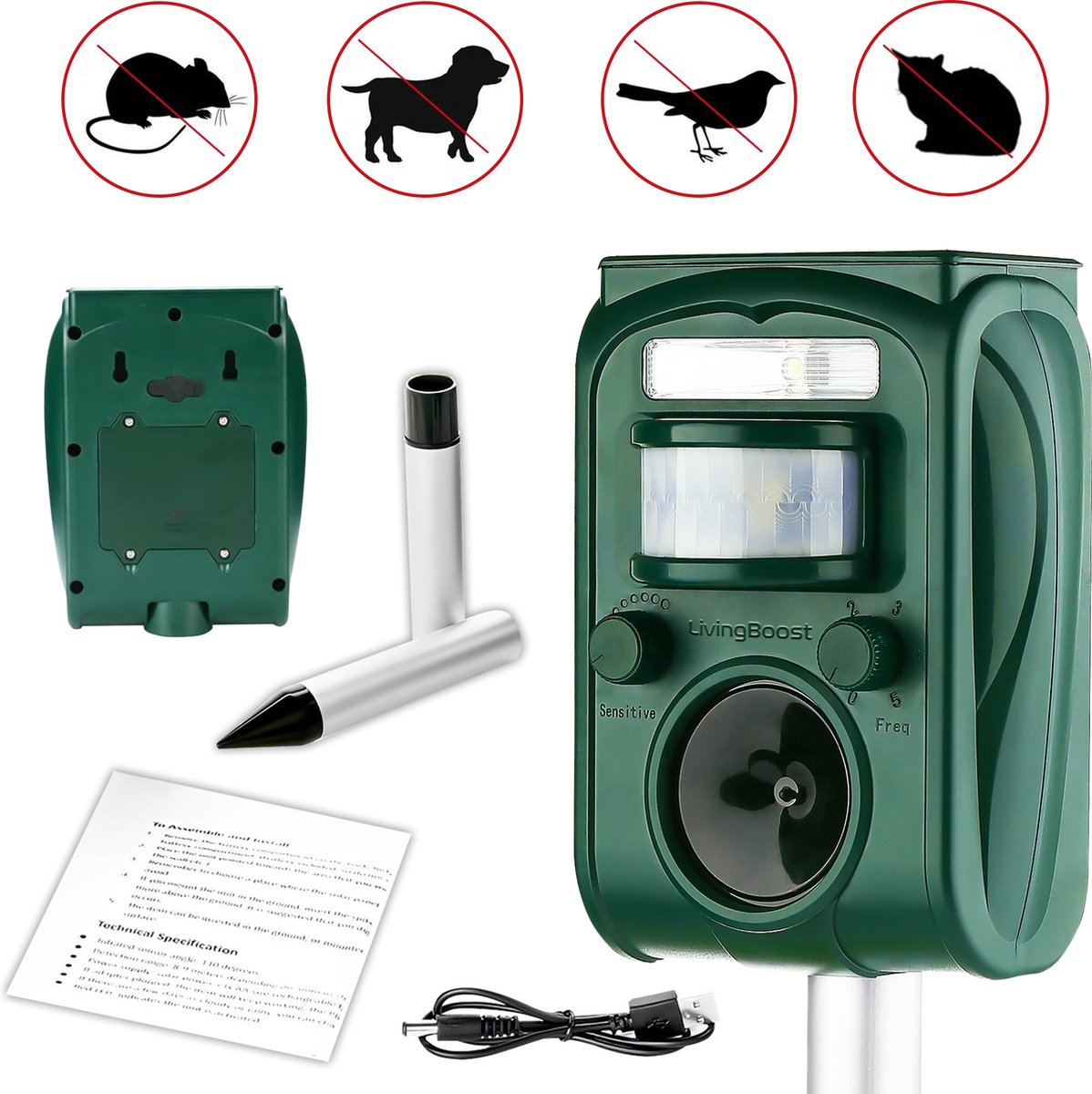 LivingBoost® – Kattenverjager op zonneenergie