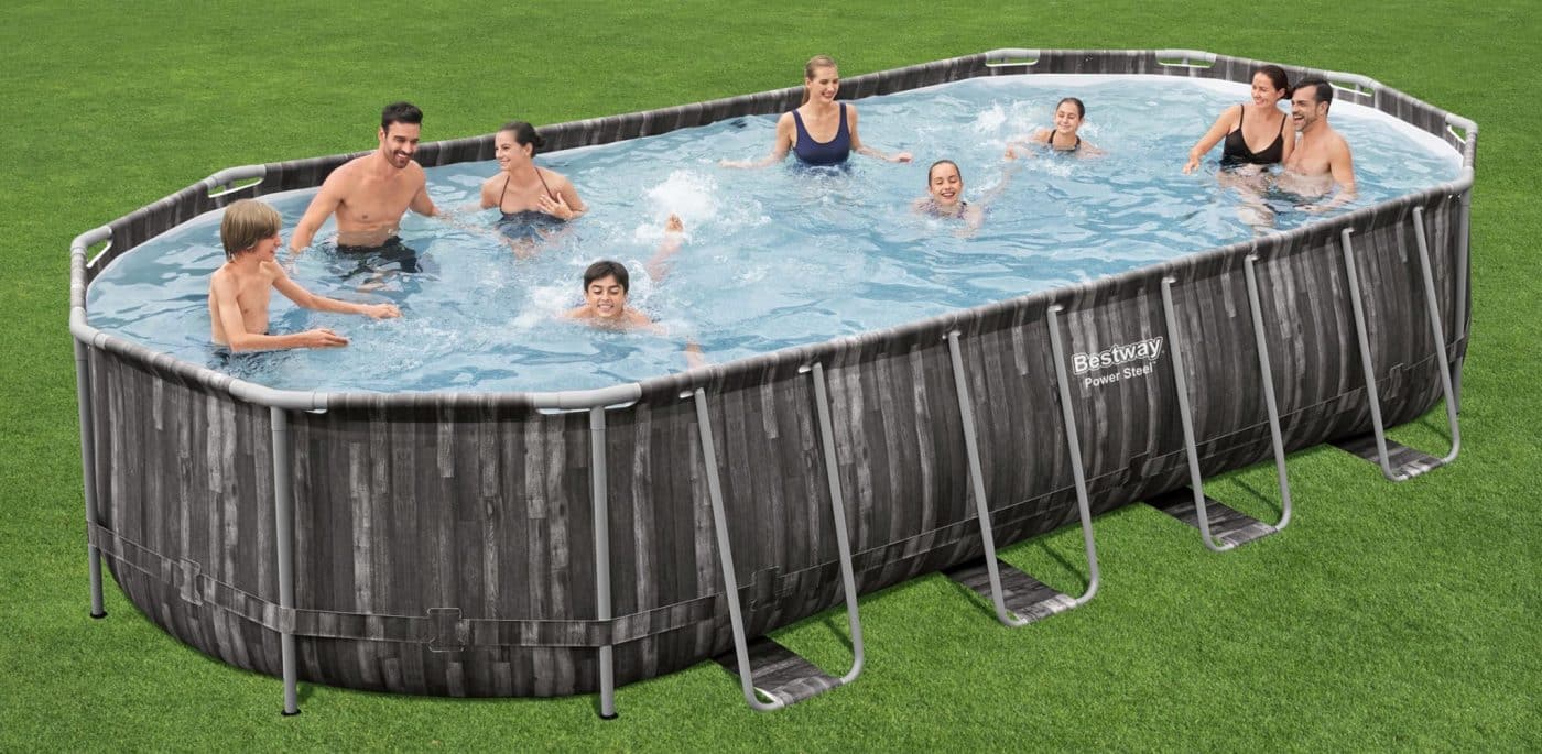 Oval basseng Power Steel sett EKSTRA STOR familie