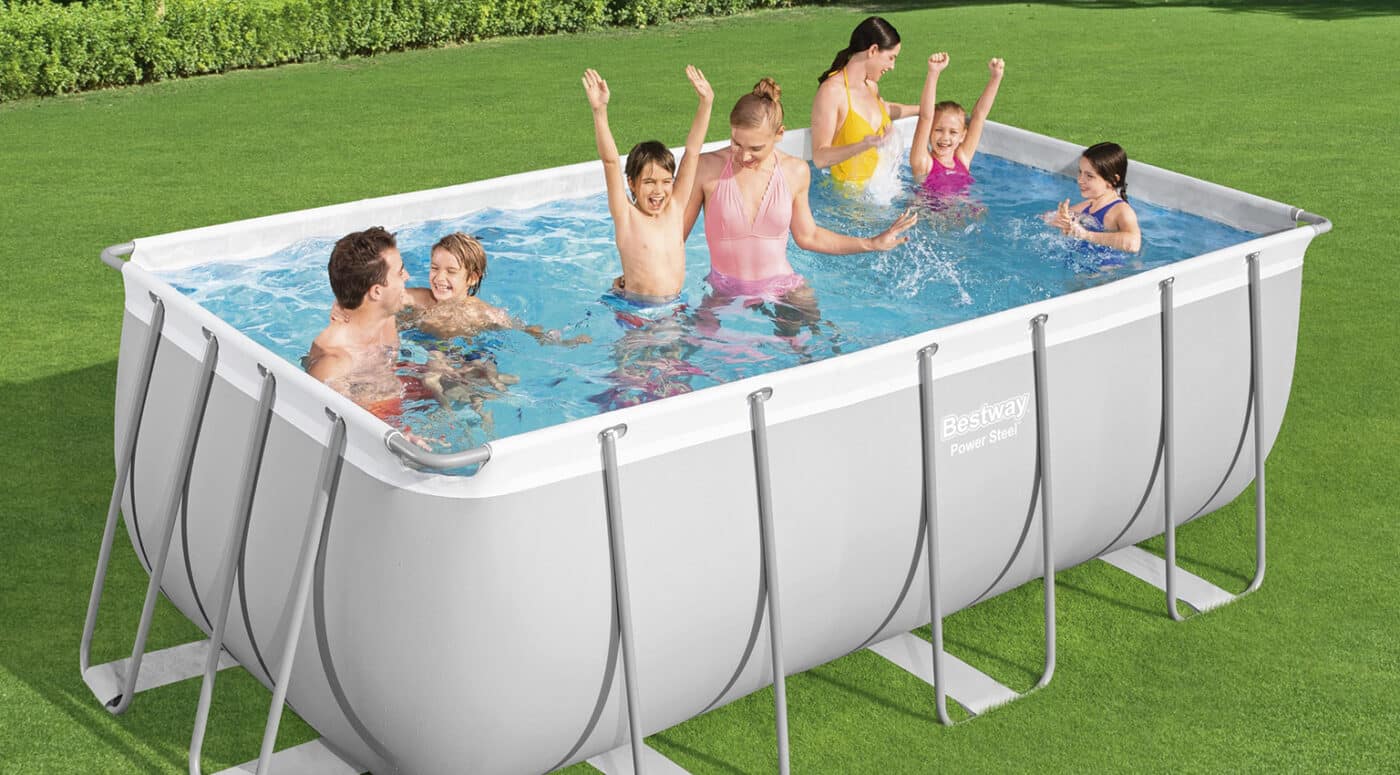 Rektangulært Power Steel Y3 familiebasseng