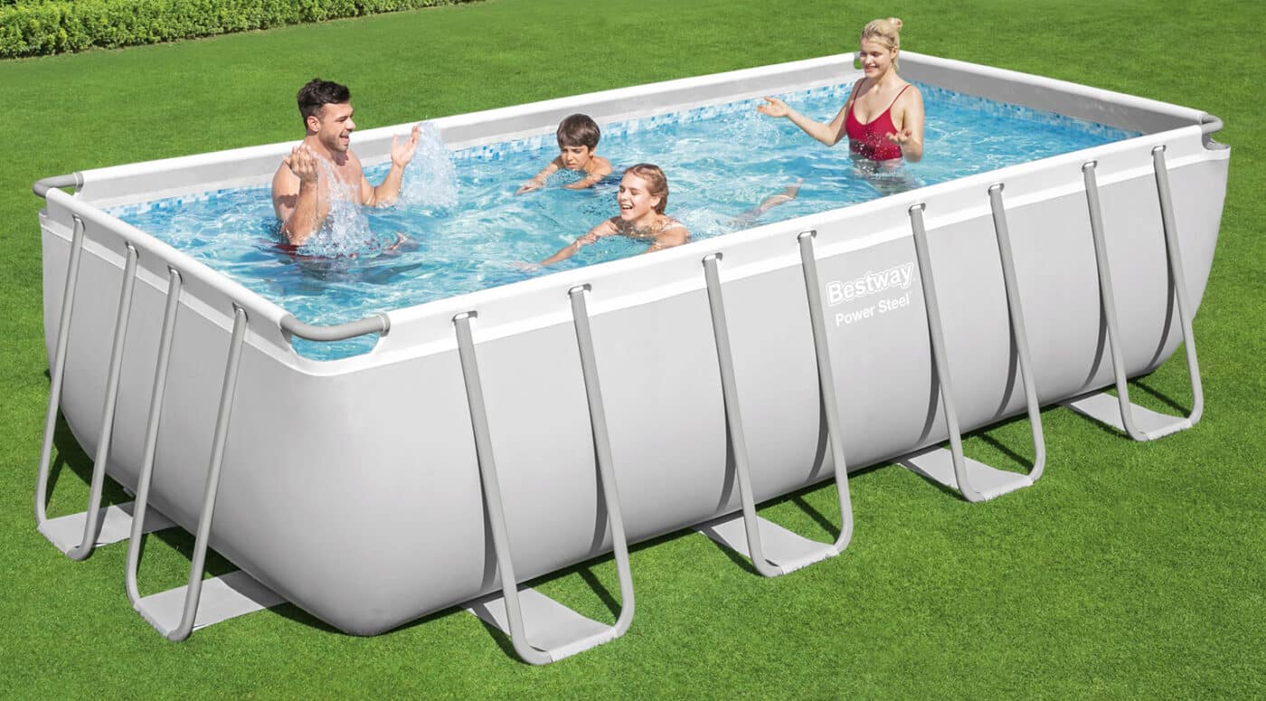 Rektangulært Power Steel Y4 familiebasseng