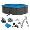 Ovalt Basic™ antrasittgrått bassengsett (4,9 m x 3,6 m x 1,2 m)