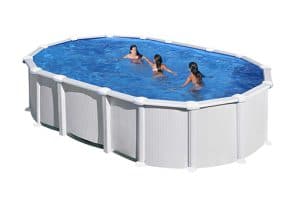 Ovalt Basic™ hvitt bassengsett