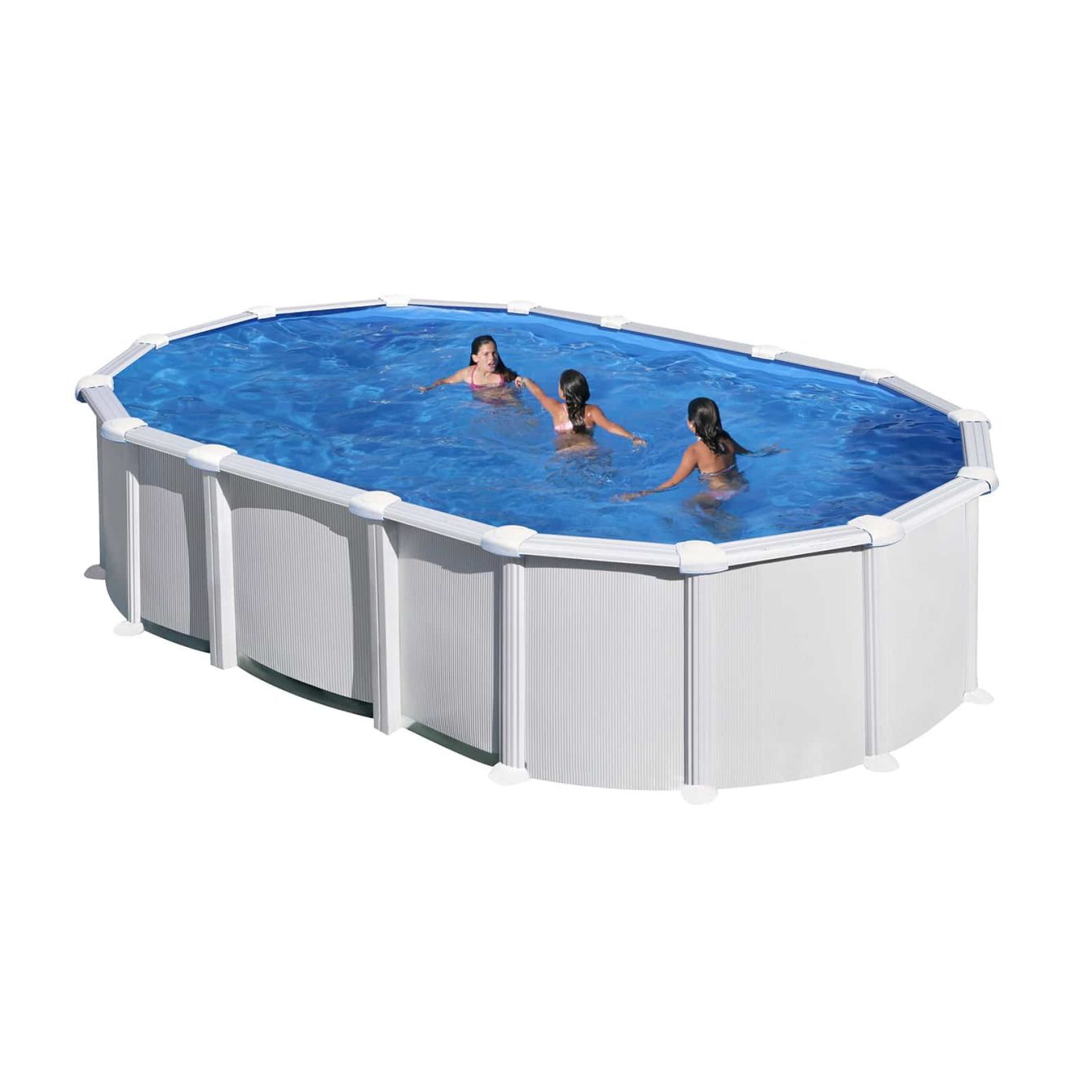Ovalt Basic™ hvitt bassengsett