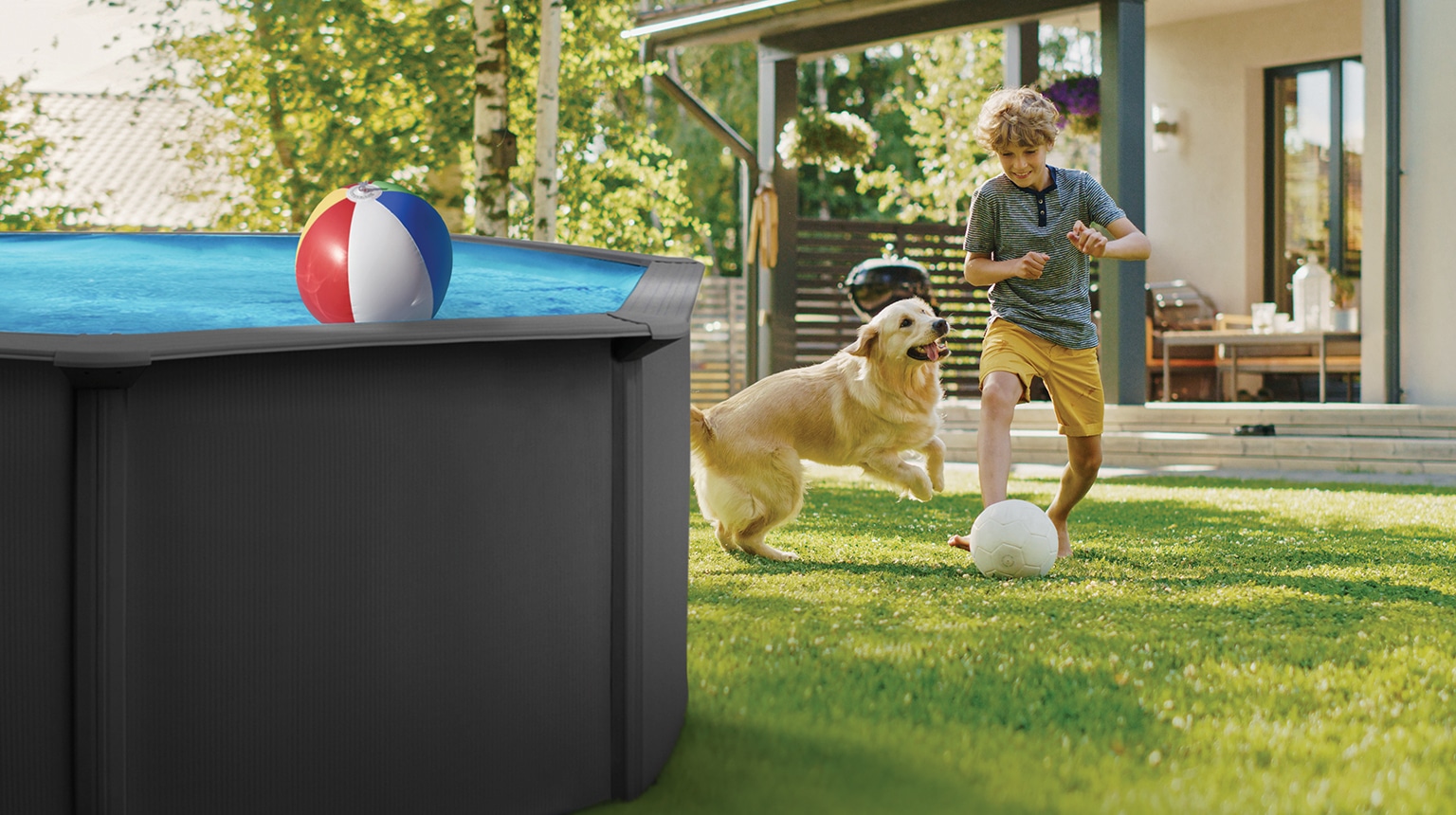 Rundt Basic™ antrasittgrått bassengsett