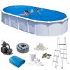 Ovalt Basic hvitt bassengsett (9,15 m x 4,7 m x 1,3 m)
