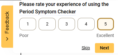 Screenshot of question asking for ranking of experience of checker